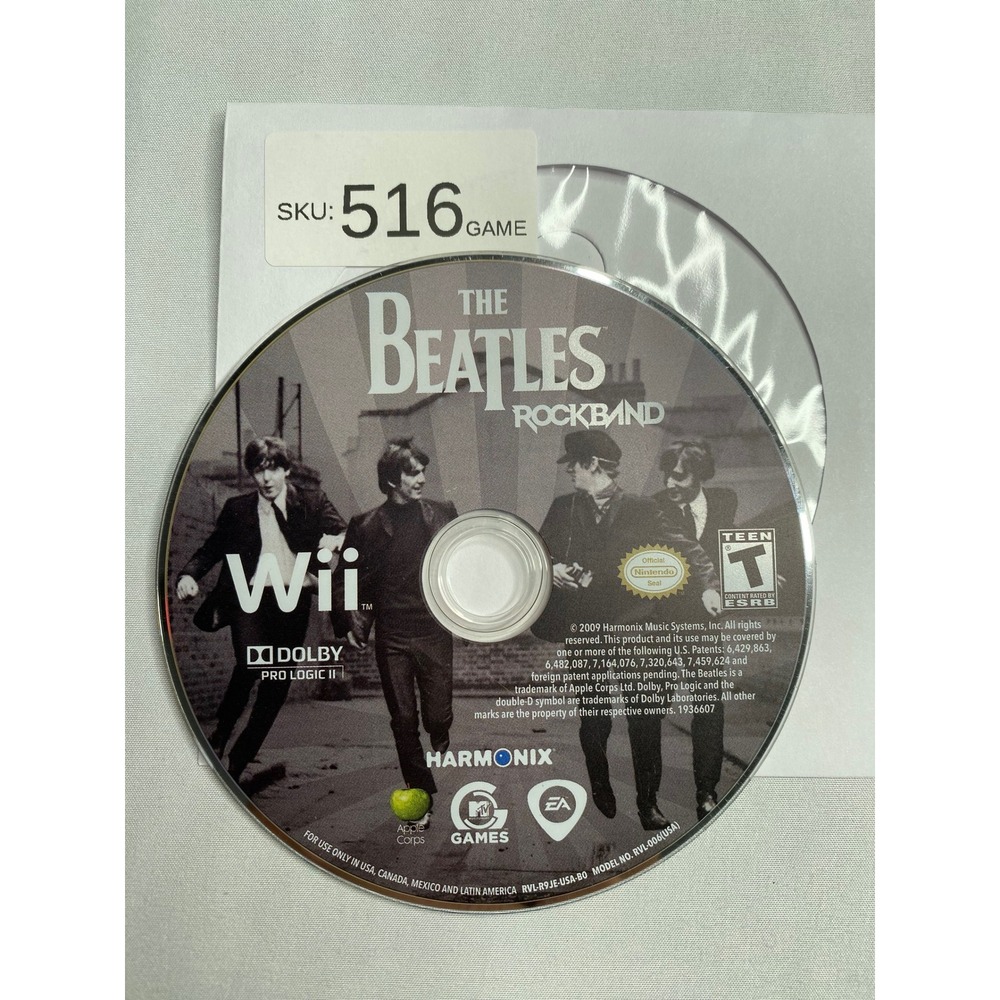 The Beatles Rock Band Nintendo Wii Game Disc